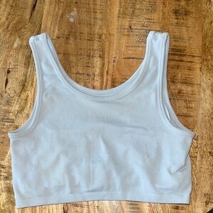 Light Blue Ribbed Crop Top/Bra